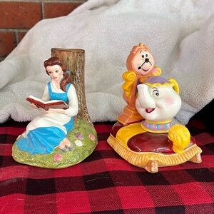 Vintage Walt Disney Collectible Beauty and the Beast bookends